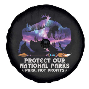 Protect Our National Parks Spare Tire Cover Bison Forest Starscape Aurora TS10 Print Your Wear