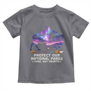 Protect Our National Parks Toddler T Shirt Bison Forest Starscape Aurora TS10 Charcoal Print Your Wear