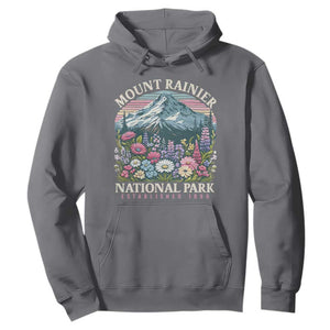 Mount Rainier National Park Hoodie Retro Vintage Wildflowers TS10 Charcoal Print Your Wear
