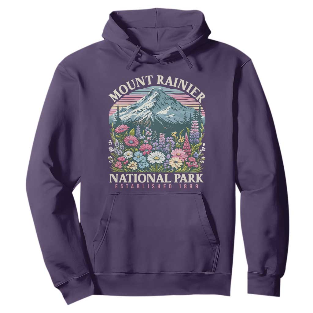 Mount Rainier National Park Hoodie Retro Vintage Wildflowers TS10 Purple Print Your Wear