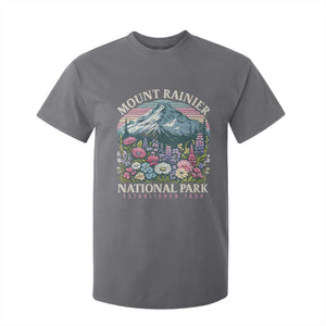Mount Rainier National Park T Shirt For Kid Retro Vintage Wildflowers TS10 Charcoal Print Your Wear