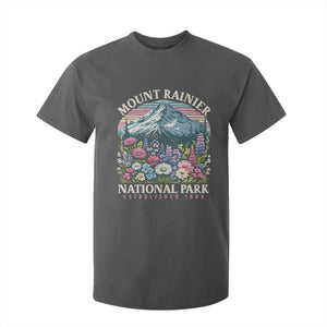 Mount Rainier National Park T Shirt For Kid Retro Vintage Wildflowers TS10 Dark Heather Print Your Wear