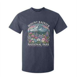Mount Rainier National Park T Shirt For Kid Retro Vintage Wildflowers TS10 Navy Print Your Wear