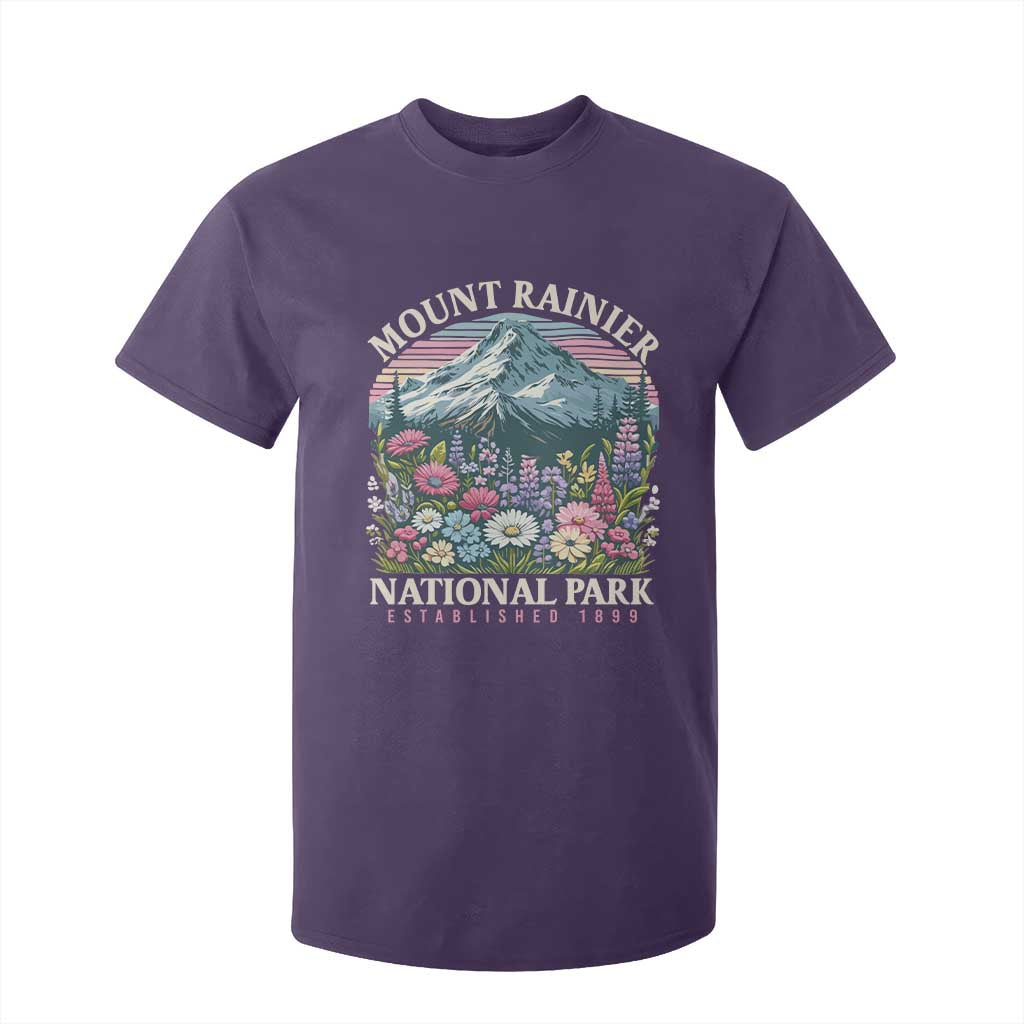 Mount Rainier National Park T Shirt For Kid Retro Vintage Wildflowers TS10 Purple Print Your Wear