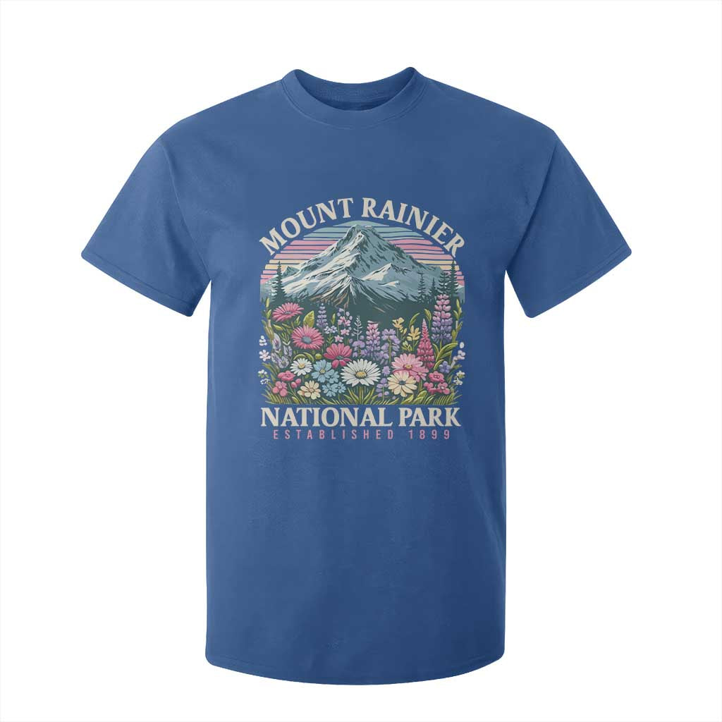 Mount Rainier National Park T Shirt For Kid Retro Vintage Wildflowers TS10 Royal Blue Print Your Wear