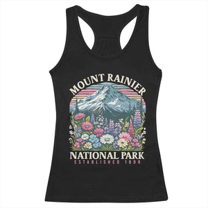 Mount Rainier National Park Racerback Tank Top Retro Vintage Wildflowers TS10 Black Print Your Wear