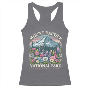 Mount Rainier National Park Racerback Tank Top Retro Vintage Wildflowers TS10 Charcoal Print Your Wear