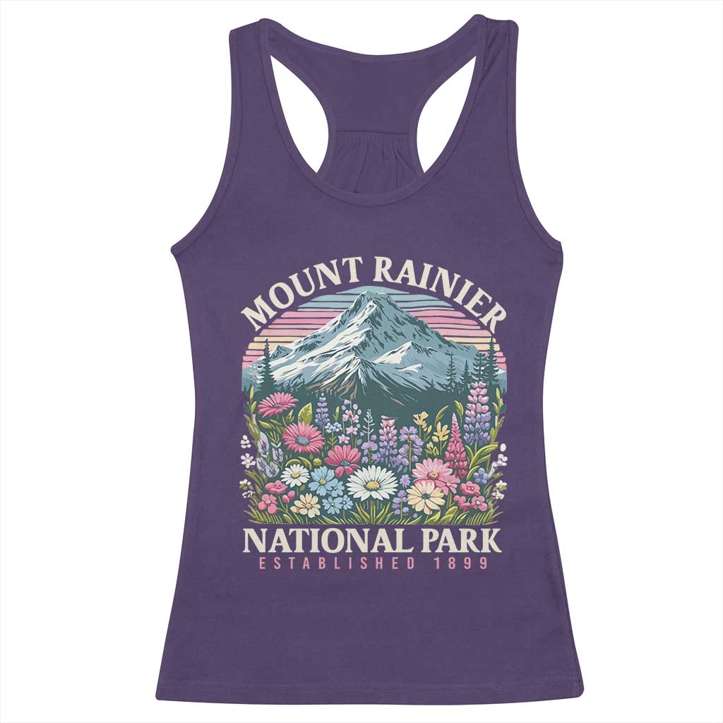 Mount Rainier National Park Racerback Tank Top Retro Vintage Wildflowers TS10 Purple Print Your Wear