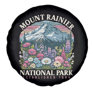 Mount Rainier National Park Spare Tire Cover Retro Vintage Wildflowers TS10 Print Your Wear