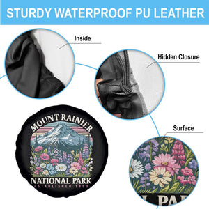 Mount Rainier National Park Spare Tire Cover Retro Vintage Wildflowers TS10 Print Your Wear