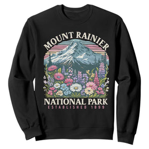 Mount Rainier National Park Sweatshirt Retro Vintage Wildflowers TS10 Black Print Your Wear