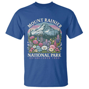 Mount Rainier National Park T Shirt Retro Vintage Wildflowers TS10 Royal Blue Print Your Wear