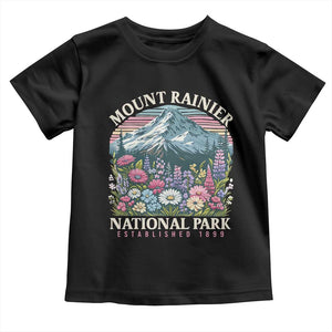 Mount Rainier National Park Toddler T Shirt Retro Vintage Wildflowers TS10 Black Print Your Wear