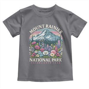 Mount Rainier National Park Toddler T Shirt Retro Vintage Wildflowers TS10 Charcoal Print Your Wear