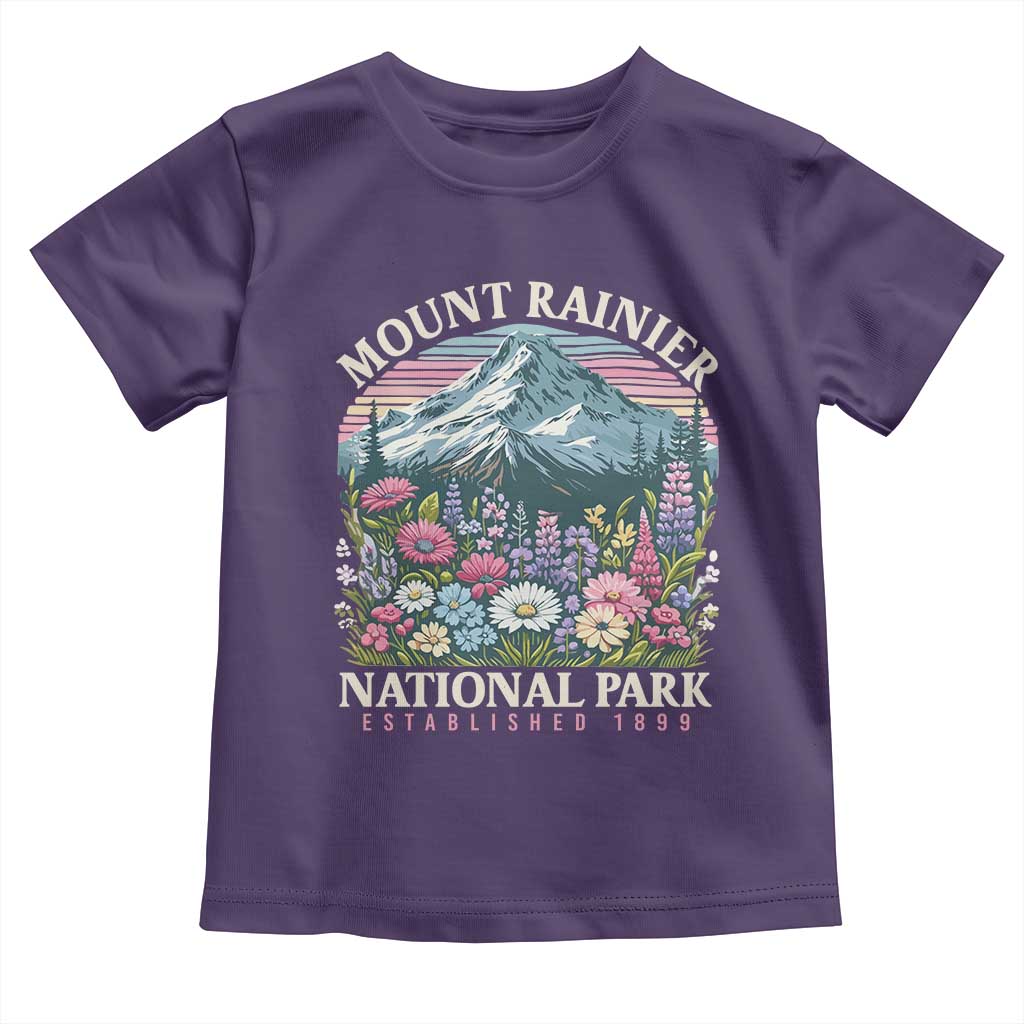Mount Rainier National Park Toddler T Shirt Retro Vintage Wildflowers TS10 Purple Print Your Wear