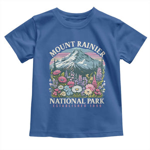 Mount Rainier National Park Toddler T Shirt Retro Vintage Wildflowers TS10 Royal Blue Print Your Wear