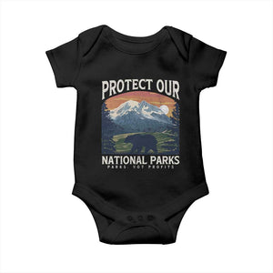 Protect Our National Parks Baby Onesie Vintage NPS Bear Mountains TS10 Black Print Your Wear