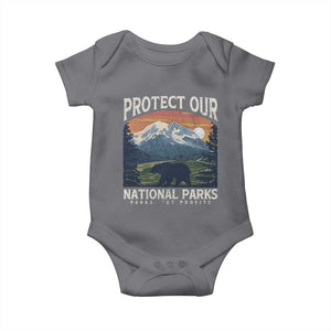 Protect Our National Parks Baby Onesie Vintage NPS Bear Mountains TS10 Charcoal Print Your Wear