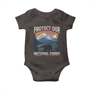 Protect Our National Parks Baby Onesie Vintage NPS Bear Mountains TS10 Dark Chocolate Print Your Wear