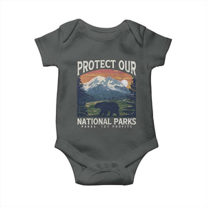 Protect Our National Parks Baby Onesie Vintage NPS Bear Mountains TS10 Dark Heather Print Your Wear