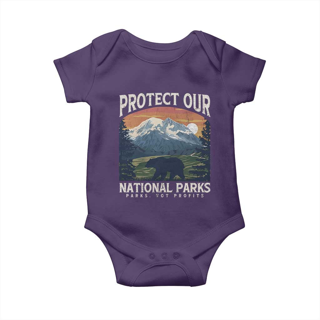 Protect Our National Parks Baby Onesie Vintage NPS Bear Mountains TS10 Purple Print Your Wear