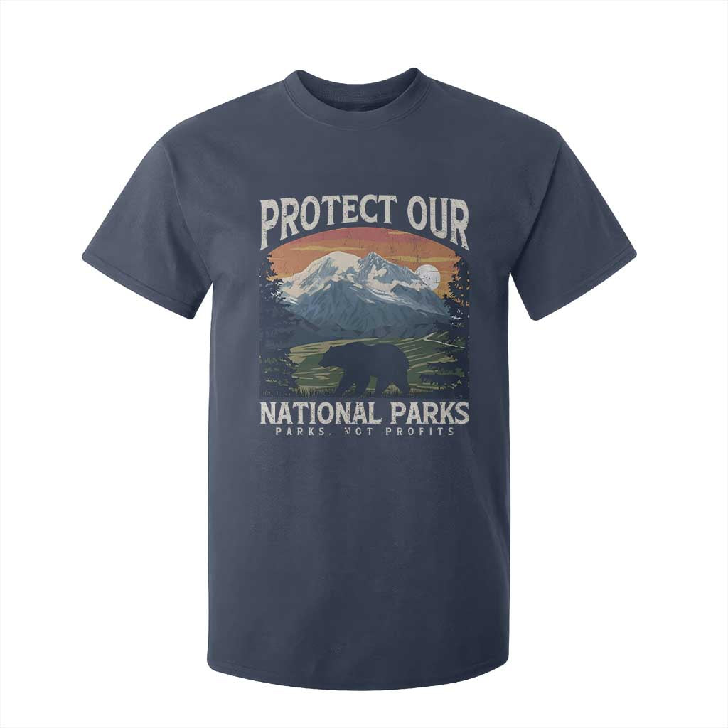 Protect Our National Parks T Shirt For Kid Vintage NPS Bear Mountains TS10 Navy Print Your Wear