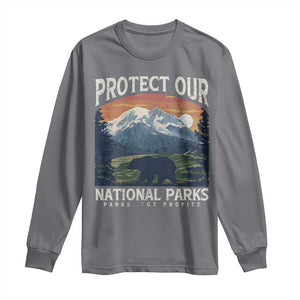 Protect Our National Parks Long Sleeve Shirt Vintage NPS Bear Mountains TS10 Charcoal Print Your Wear