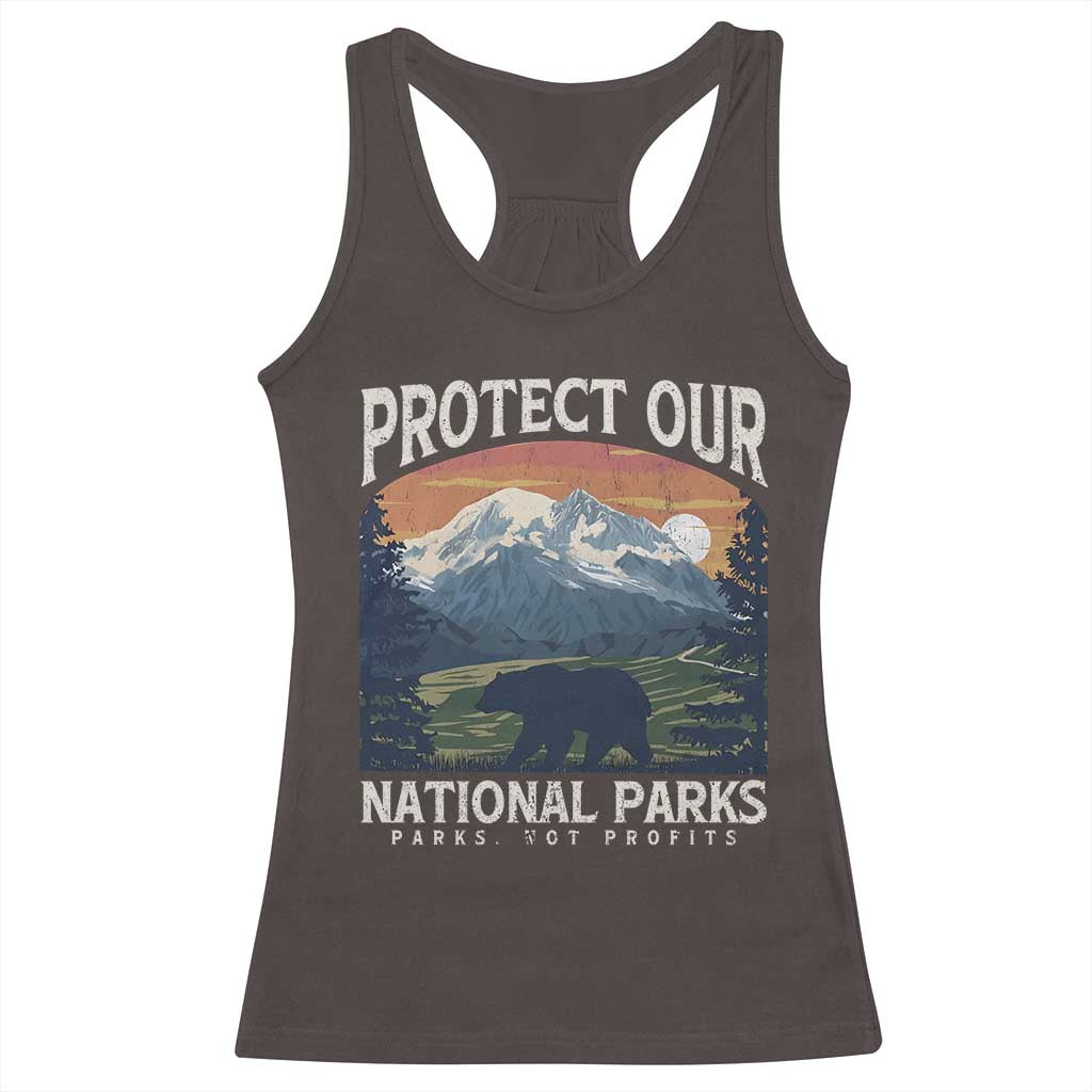Protect Our National Parks Racerback Tank Top Vintage NPS Bear Mountains TS10 Dark Chocolate Print Your Wear