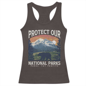 Protect Our National Parks Racerback Tank Top Vintage NPS Bear Mountains TS10 Dark Chocolate Print Your Wear