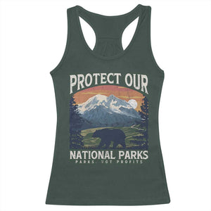 Protect Our National Parks Racerback Tank Top Vintage NPS Bear Mountains TS10 Dark Forest Green Print Your Wear