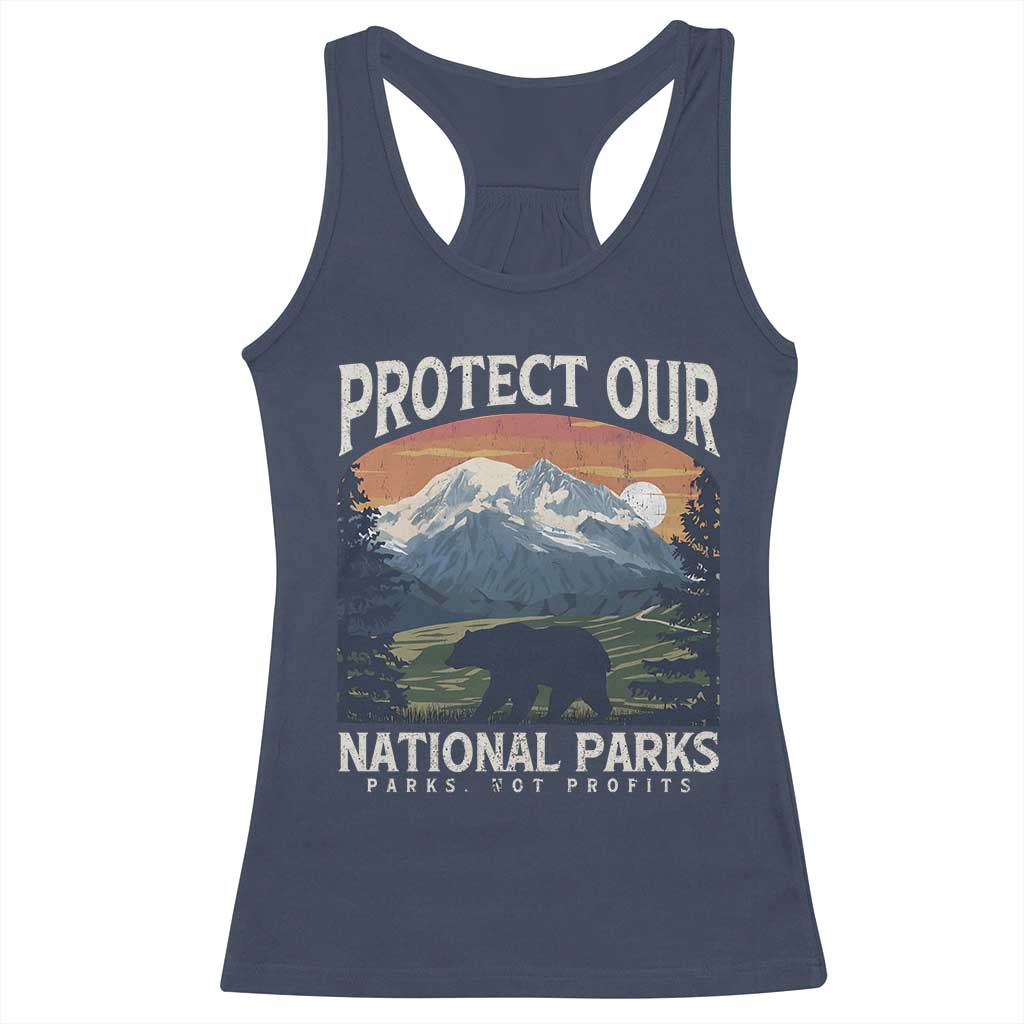 Protect Our National Parks Racerback Tank Top Vintage NPS Bear Mountains TS10 Navy Print Your Wear