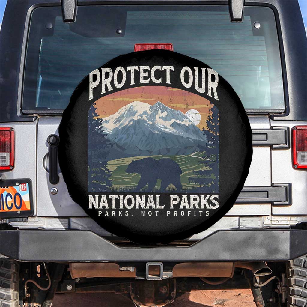 Protect Our National Parks Spare Tire Cover Vintage NPS Bear Mountains TS10 No hole Black Print Your Wear