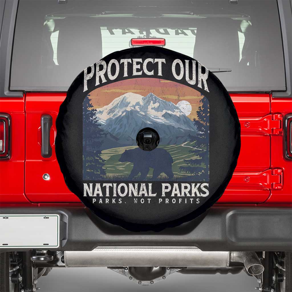 Protect Our National Parks Spare Tire Cover Vintage NPS Bear Mountains TS10 Black Print Your Wear