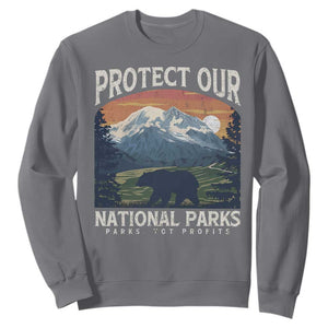 Protect Our National Parks Sweatshirt Vintage NPS Bear Mountains TS10 Charcoal Print Your Wear