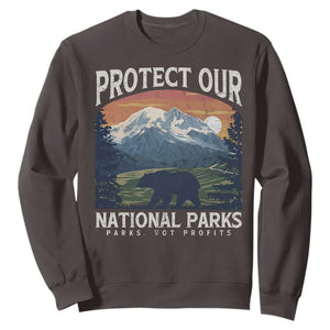 Protect Our National Parks Sweatshirt Vintage NPS Bear Mountains TS10 Dark Chocolate Print Your Wear