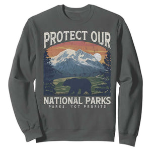 Protect Our National Parks Sweatshirt Vintage NPS Bear Mountains TS10 Dark Heather Print Your Wear