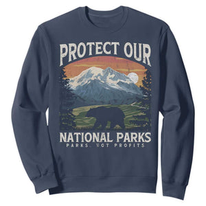 Protect Our National Parks Sweatshirt Vintage NPS Bear Mountains TS10 Navy Print Your Wear