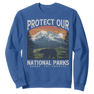 Protect Our National Parks Sweatshirt Vintage NPS Bear Mountains TS10 Royal Blue Print Your Wear