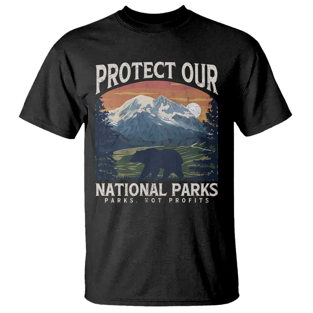 Protect Our National Parks T Shirt Vintage NPS Bear Mountains TS10 Black Print Your Wear