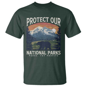 Protect Our National Parks T Shirt Vintage NPS Bear Mountains TS10 Dark Forest Green Print Your Wear
