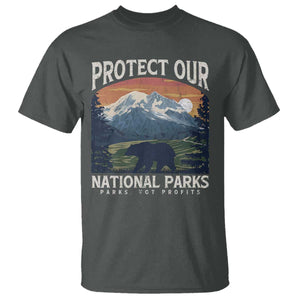 Protect Our National Parks T Shirt Vintage NPS Bear Mountains TS10 Dark Heather Print Your Wear