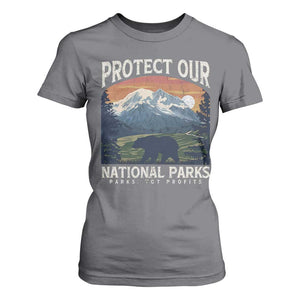 Protect Our National Parks T Shirt For Women Vintage NPS Bear Mountains TS10 Charcoal Print Your Wear