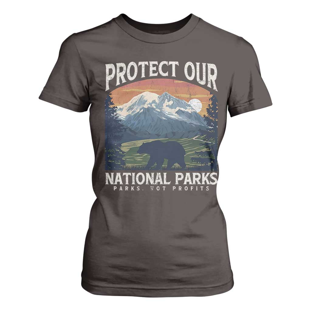 Protect Our National Parks T Shirt For Women Vintage NPS Bear Mountains TS10 Dark Chocolate Print Your Wear