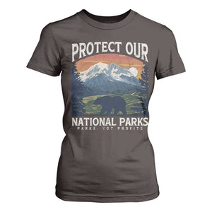 Protect Our National Parks T Shirt For Women Vintage NPS Bear Mountains TS10 Dark Chocolate Print Your Wear
