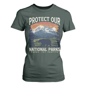 Protect Our National Parks T Shirt For Women Vintage NPS Bear Mountains TS10 Dark Forest Green Print Your Wear