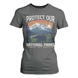 Protect Our National Parks T Shirt For Women Vintage NPS Bear Mountains TS10 Dark Heather Print Your Wear