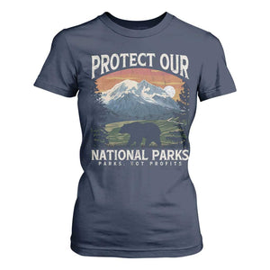 Protect Our National Parks T Shirt For Women Vintage NPS Bear Mountains TS10 Navy Print Your Wear