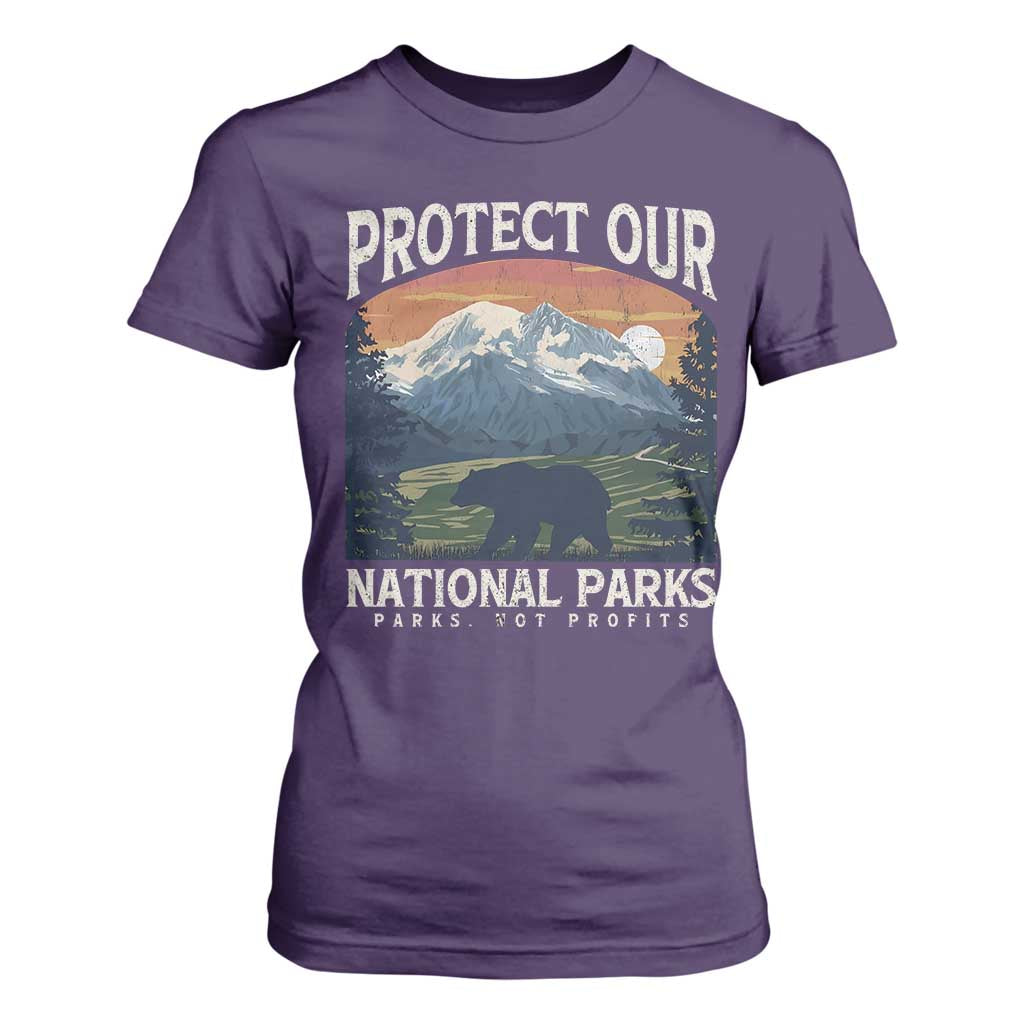 Protect Our National Parks T Shirt For Women Vintage NPS Bear Mountains TS10 Purple Print Your Wear