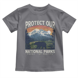 Protect Our National Parks Toddler T Shirt Vintage NPS Bear Mountains TS10 Charcoal Print Your Wear
