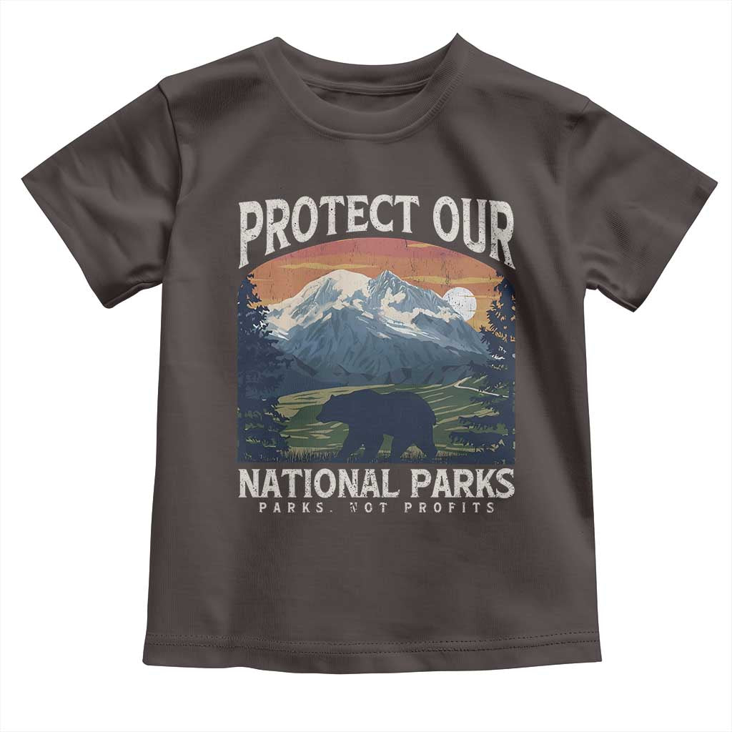 Protect Our National Parks Toddler T Shirt Vintage NPS Bear Mountains TS10 Dark Chocolate Print Your Wear